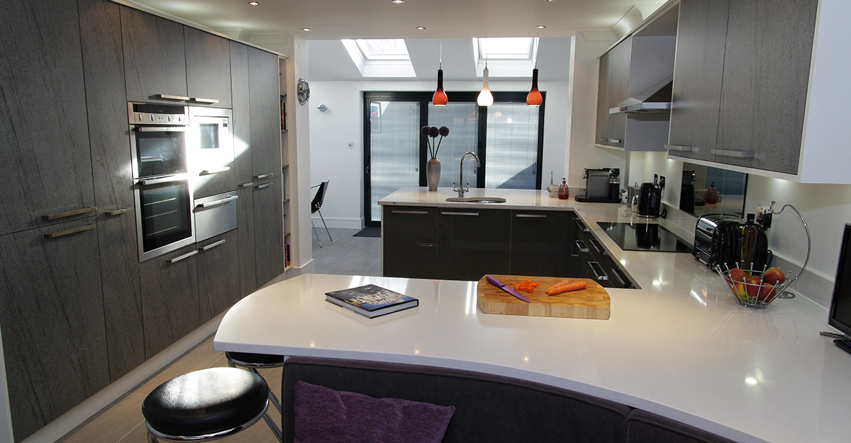 dark grey and white modern kitchen maidstone